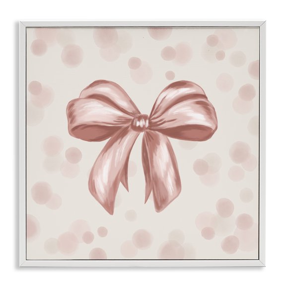 Stupell Industries Subtle Sweetest Bow White Framed Giclee Art, design by Kristen Dalpiaz, 12 x 12