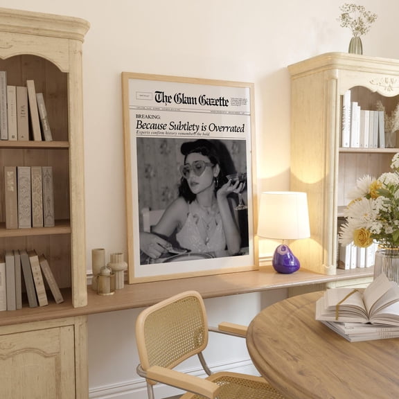 Subtlety Is Overrated Print 70s Newspaper Style, Unframed Paper Poster 8x10in