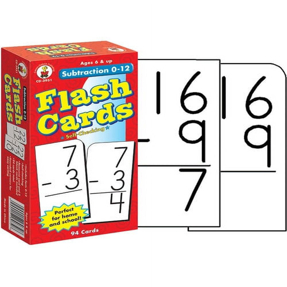 Subtraction 012 Flash Cards Grade 13