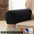 thumbnail image 1 of Subtrex Stretch Textured Grid Washable Sofa Armrest Slipcover (Set of 2, Black), 1 of 7