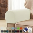 thumbnail image 1 of Subtrex Stretch Textured Grid Washable Sofa Armrest Slipcover (Set of 2, Ivory), 1 of 7