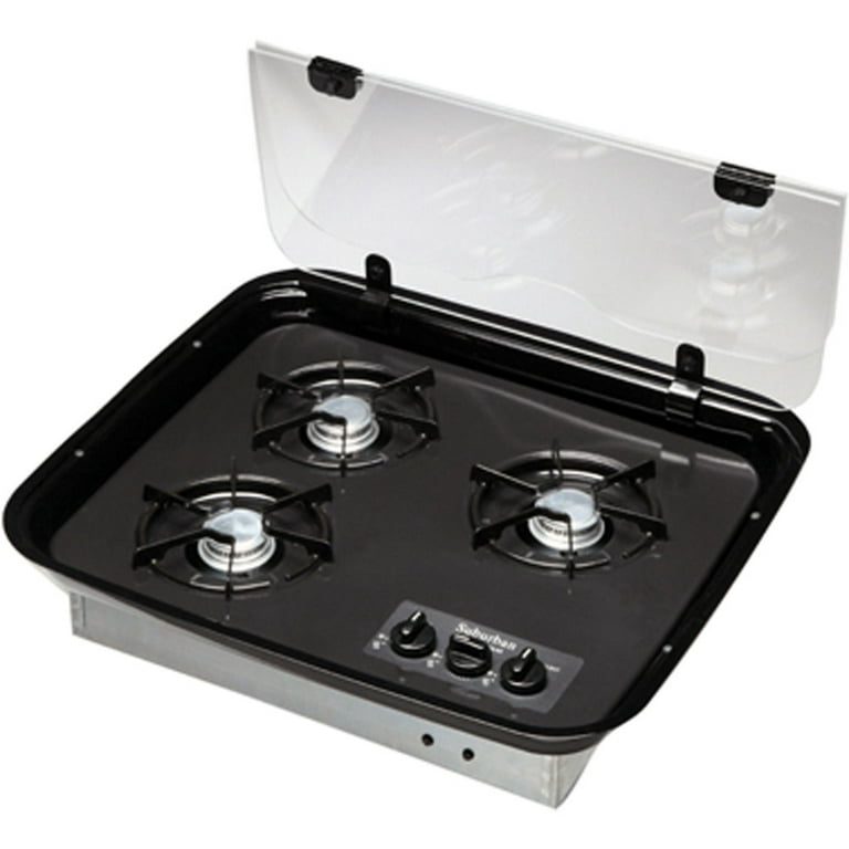 Two Burner drop-in cooktop w/ glass cover