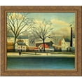 thumbnail image 1 of Suburban Scene 24x20 Gold Ornate Wood Framed Canvas Art by Henri Rousseau, 1 of 2
