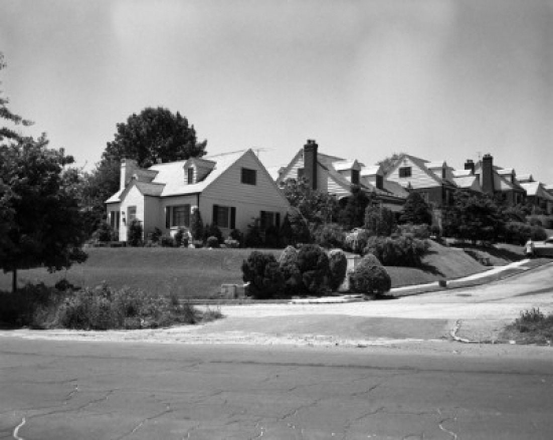 Suburbian houses Canvas Art - (18 x 24)