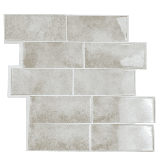 Subway Backsplash Tile Peel and Stick Wall Tiles for Bathroom Waterproof 10 Sheets Beige Stone Peel and Stick Backsplash,10 * Vintage Subway Tile Peel and Stick,As Shown