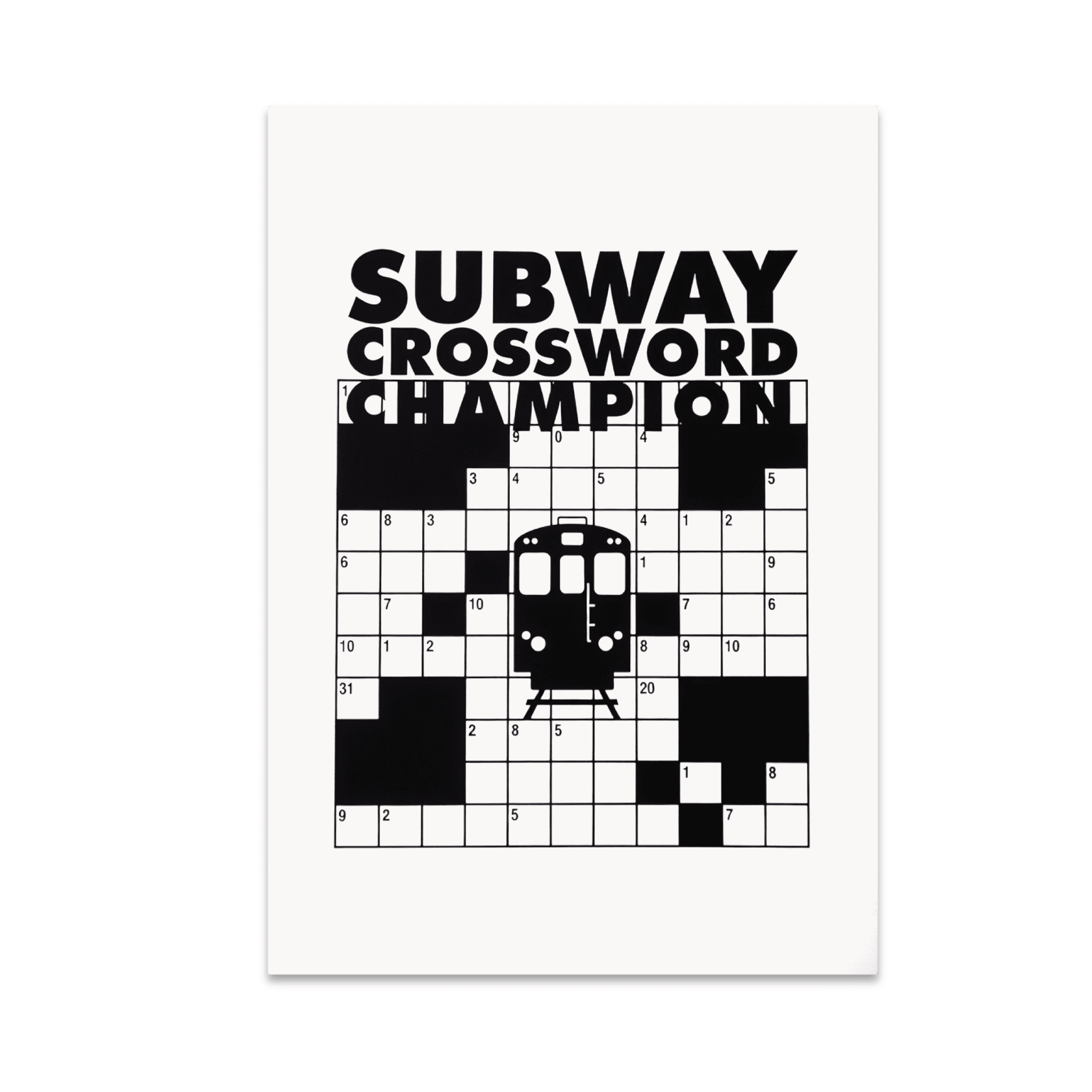 Subway Crossword Champion Wall Decor - Crossword Puzzle Enthusiast