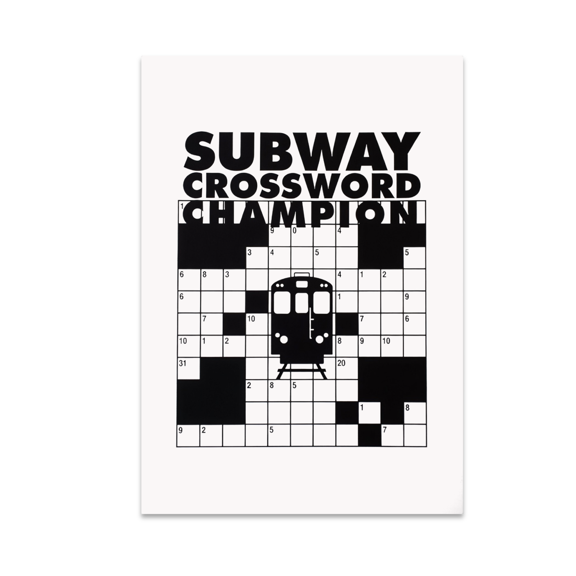 Subway Crossword Champion Wall Decor - Crossword Puzzle Enthusiast - 13x19 Poster Print