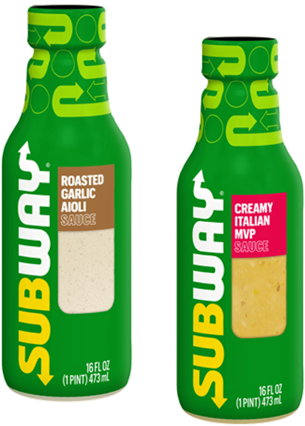 Subway Roasted Garlic Aioli & Creamy Italian MVP Sauce, Variety 2Pack 16 fl. oz. Bottles