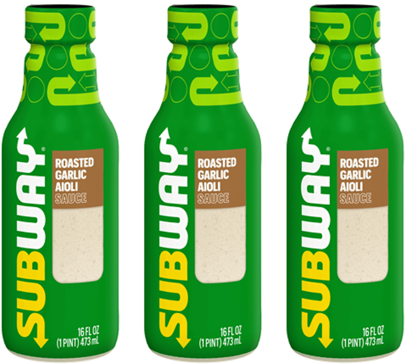 Subway Roasted Garlic Aioli Sauce, 3Pack 16 fl. oz. Bottles
