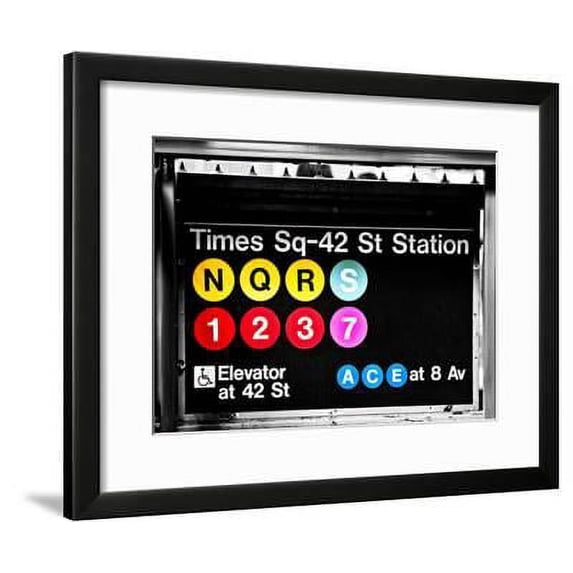 Subway Sign at Times Square, 42 St Station, Manhattan, New York, Special, Framed Art Print Wall Art by Philippe Hugonnard Sold by Art.Com