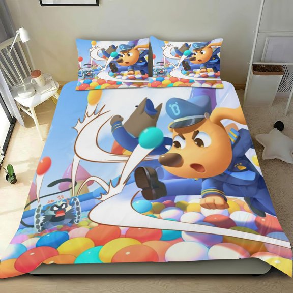 Subway Surfers Themed Bed Sheet Set Three Piece Set 53x79 In ches Comfortable And Skin Friendly Unique Design Creating A Star Studded Night Home Decor Gifts For Family Friends fans