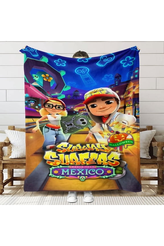 Subway Surfers Throw Blanket Gifts for Fans Lover Girls Boys Women Present Hoodie Him Bed 30"x40"