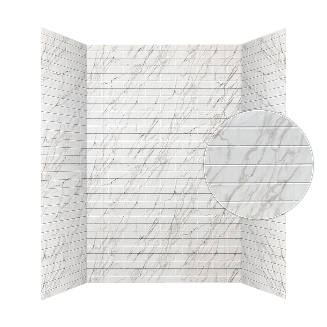 Marble Subway Tile PVC Tub and Shower Wall Panels