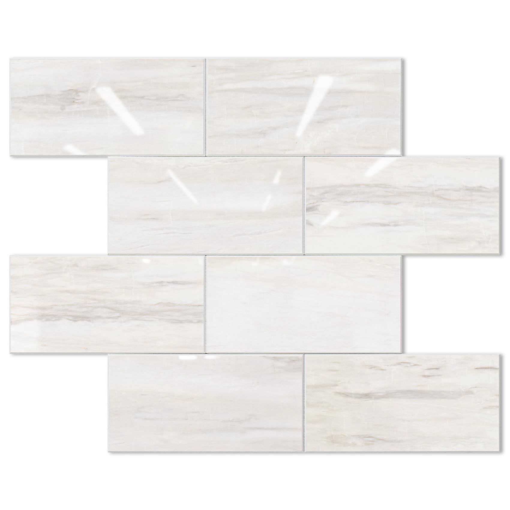 Subway Tile Peel And Stick Backsplash  Glossy Light Brown Pvc Self Adhesive On For Kitchen Bathroom(10 Sheets)