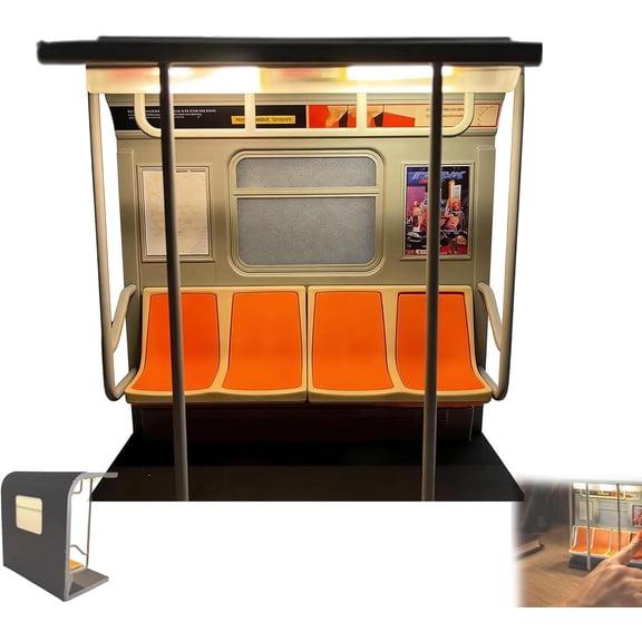 Subway Train Lamp, Retro Subway Night Light, 3D Desktop Decor, Portable Ambient Light with Hidden Seat Switch, for Office, Bookshelf & Nightstand (1pc)