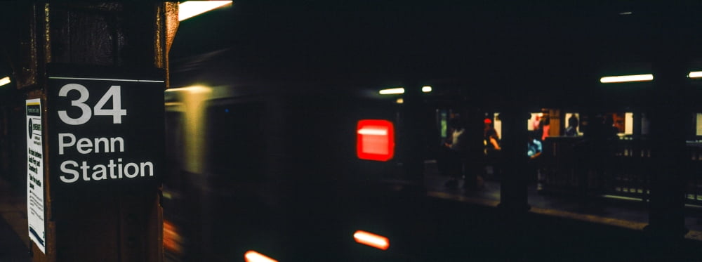 Subway train at New York City Penn Station New York City New York State USA Canvas Art - Panoramic Images (27 x 9)