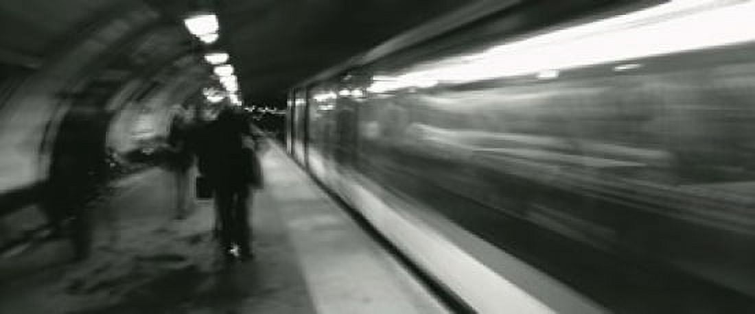 Subway train passing through a subway station London England Canvas Art - Panoramic Images (15 x 6)