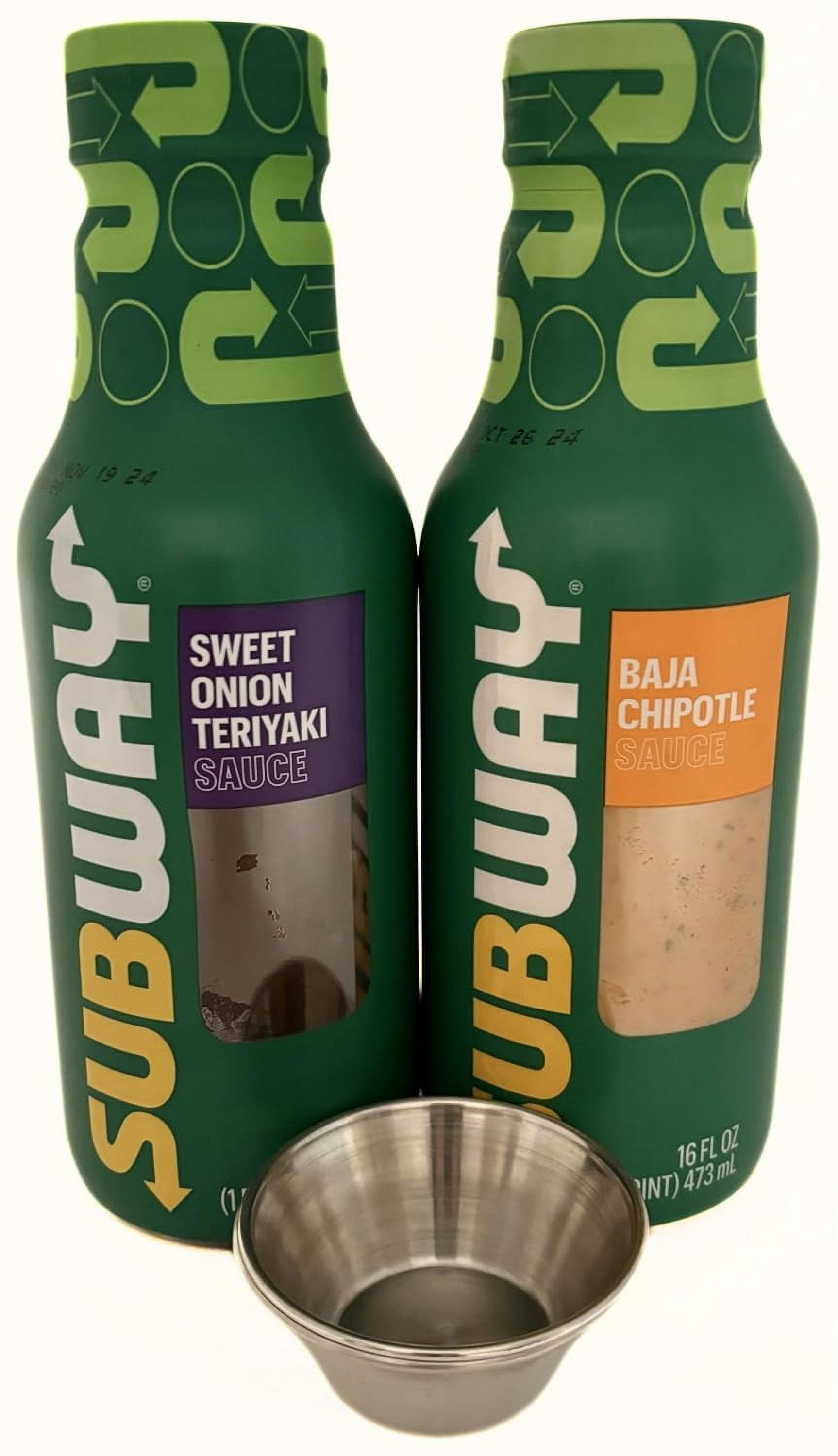Subways Sweet Onion Teriyaki Sauce and Baja Chipotle Sauce (Two 16 oz
