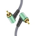 Subwoofer RCA Audio Cable Double 90 Degree Subwoofer Cable Stereo RCA