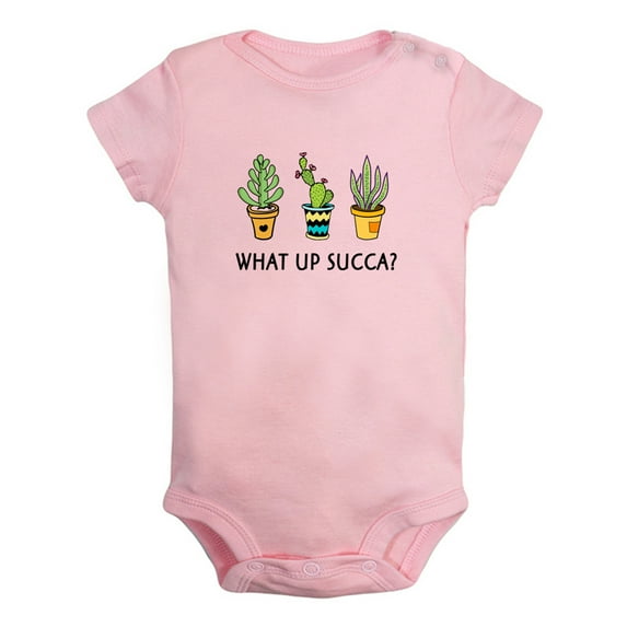 What Up Succa Cactus Funny Rompers For Babies, Newborn Baby Unisex Bodysuits, Infant Jumpsuits, Toddler 0-24 Months Kids One-Piece Oufits (Pink, 6-12 Months)