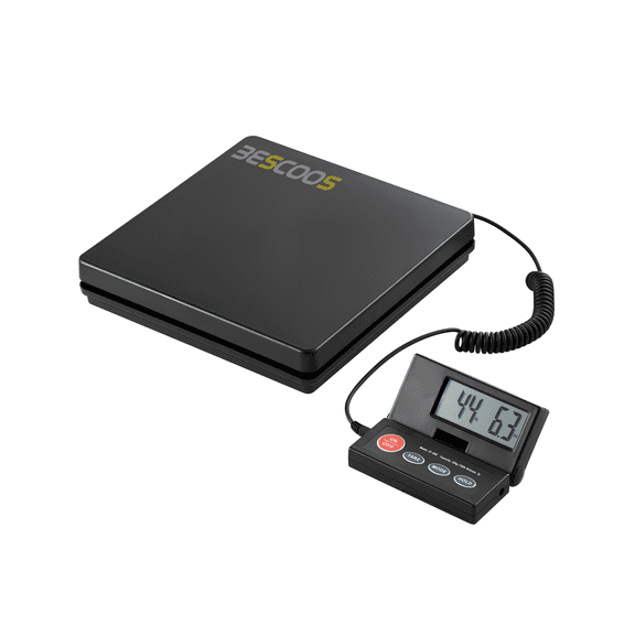 SucceBuy 110 lbs Digital Postal Shipping Scale with Timer 90 Foldable LCD Screen AC/DC Powered Package Scale for Laggage Home