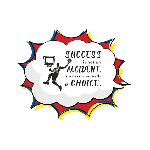 Success Is Actually A Choice Success is not an Accident Sports Quote Vinyl Design Wall Art Sticker Designs Vinyl Stickers For Home House Walls Rooms Windows Bedroom Decoration Size (28x28 inch)