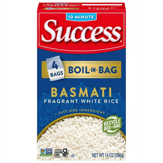 Success Boil in Bag Basmati White Rice 14 oz (Pack of 4)