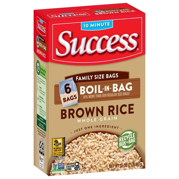 Success Boil-in-Bag Gluten Free Whole Grain Brown Rice, 32 oz Box