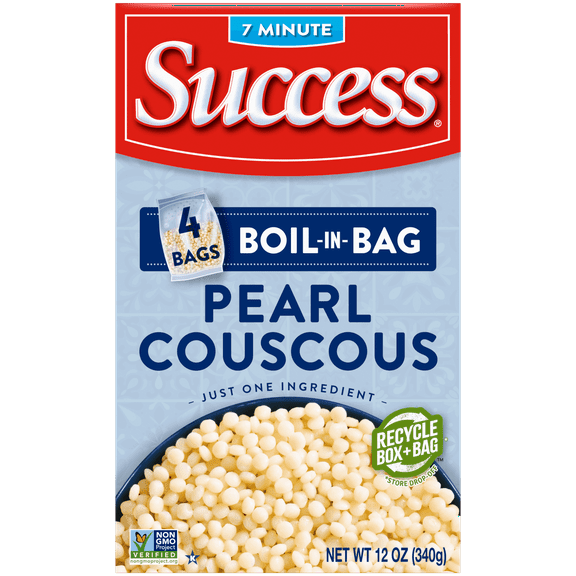 Success Boil-in-Bag Pearl Couscous, 12 oz, 4 Pearl Couscous Bags (Pack of 2)