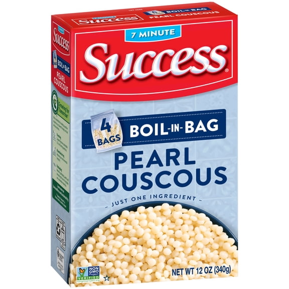 Success Boil-in-Bag Pearl Couscous, Non-GMO, 12 oz Bags, 4 Count
