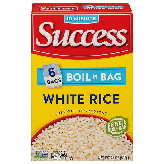 Success Boil-in-Bag Rice, White Rice, Quick and Easy Rice Meals, 21-Ounce Box