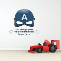 Success Captain America Life Quote Cartoon Quotes Decors Wall Sticker Art Design Decal for Girls Boys Kids Room Bedroom Nursery Kindergarten Home Decor Stickers Wall Art Vinyl Decoration (35x40 inch)