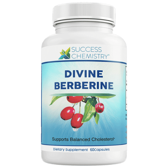 Success Chemistry Berberine Supplement for Weight Loss and Blood Sugar Management with Herbal Blend - General Health & Wellness Support for Adults - 60 Count
