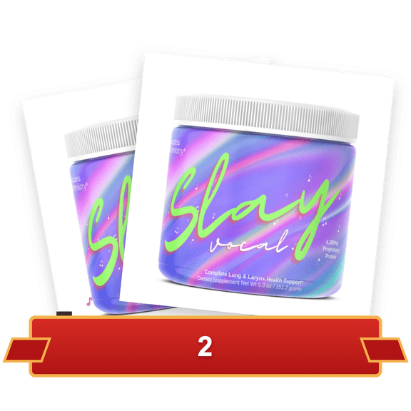 Success Chemistry Slay Vocal Complete - Advanced Lung & Larynx Health Support for Singers 2-Pack with Organic Wheatgrass Powder for Lung Health - 120 Count