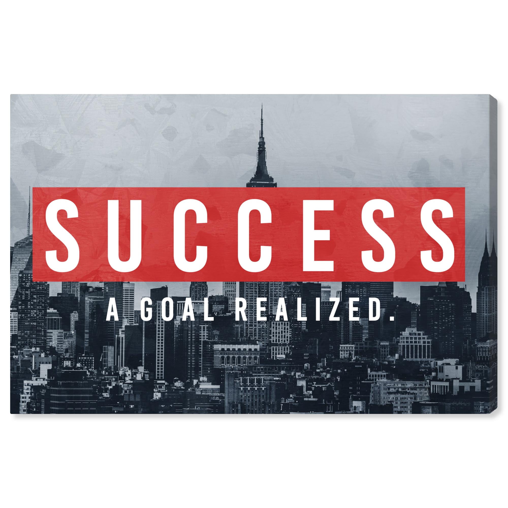 Success City Red Canvas Modern Art Print, 15" x 10"