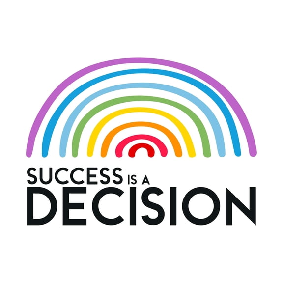 Success Is a Decision Inspirational Success Quote Office Wall Decor Wall Art Sticker Designs Vinyl Stickers For Home House Walls Rooms Windows Bedroom Decoration Size (12x12 inch)