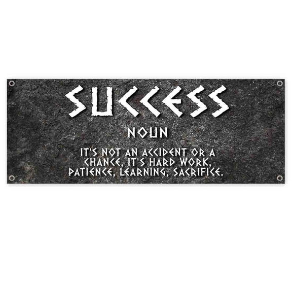 Success Definition 13 oz Vinyl Banner With Metal Grommets