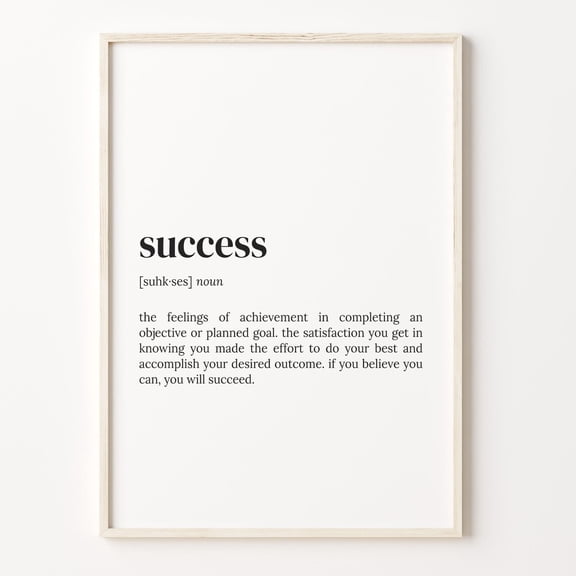 Success Definition Motivational Quote Graphic Poster Unframed Paper Print