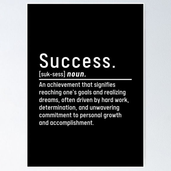 Success Definition Quotes Poster- Unframed Poster | Wall Art | Perfect For Home Decor & Gifts, 8x12