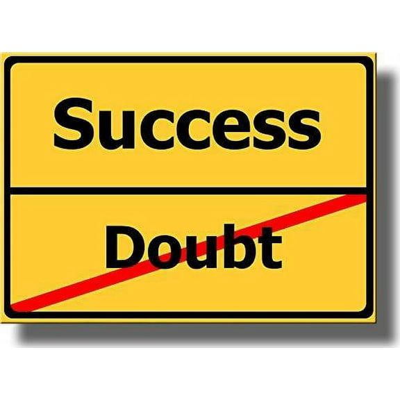 Success Doubt Sign Picture on Stretched Canvas, Wall Art Décor, Ready to Hang!