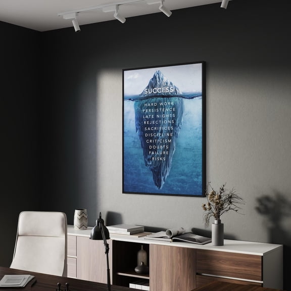 Success Iceberg Motivational Entrepreneur Modern Accent Wall Decor Unframed Paper Print