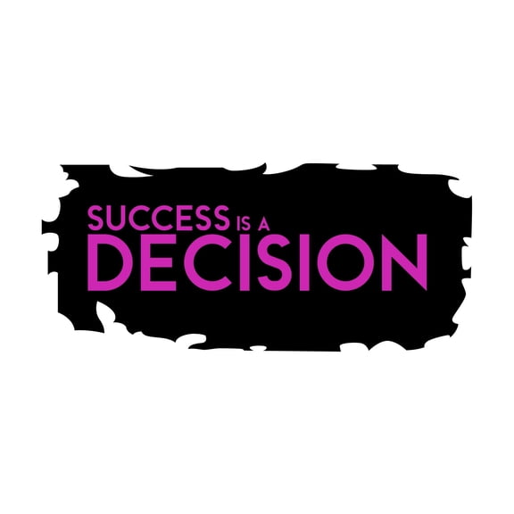 Success Is a Decision Inspirational Success Quote Vinyl Wall Design Wall Art Sticker Designs Vinyl Stickers For Home House Walls Rooms Windows Bedroom Decoration Size (20x20 inch)