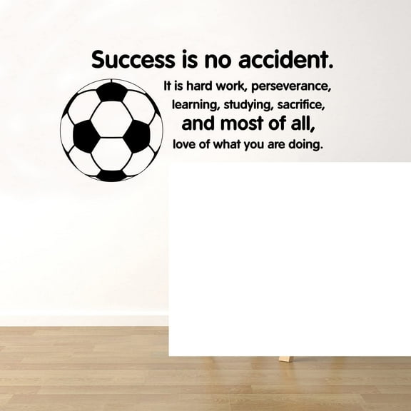 Success Is No Accident Soccer Ball Wall Quotes Vinyl Decal Sticker Motivational Home Art Decor Removable Interior