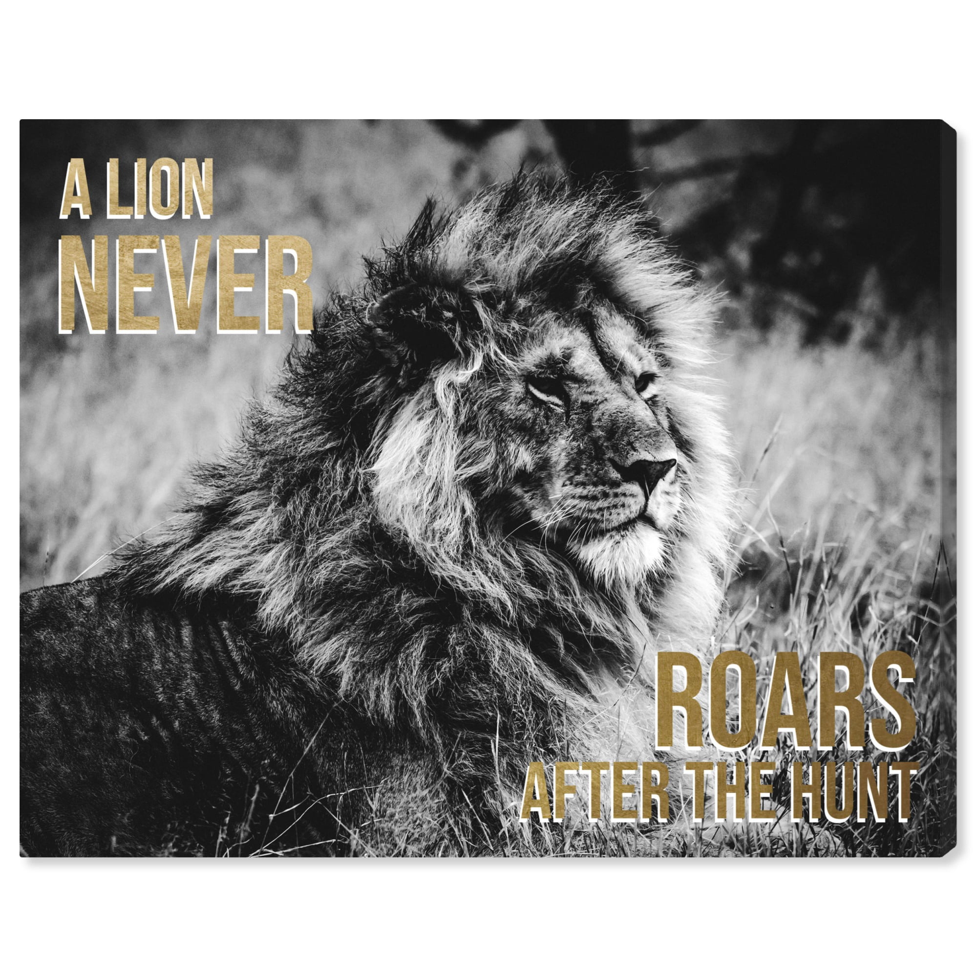 Success Is Silent Black and Gold Motivational Canvas Print