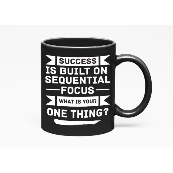 Success Motivational Quotes Cup, Black 11oz Ceramic Mug