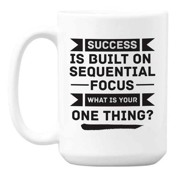 Success Motivational Quotes White Ceramic Coffee & Tea Mug Cup (15oz)