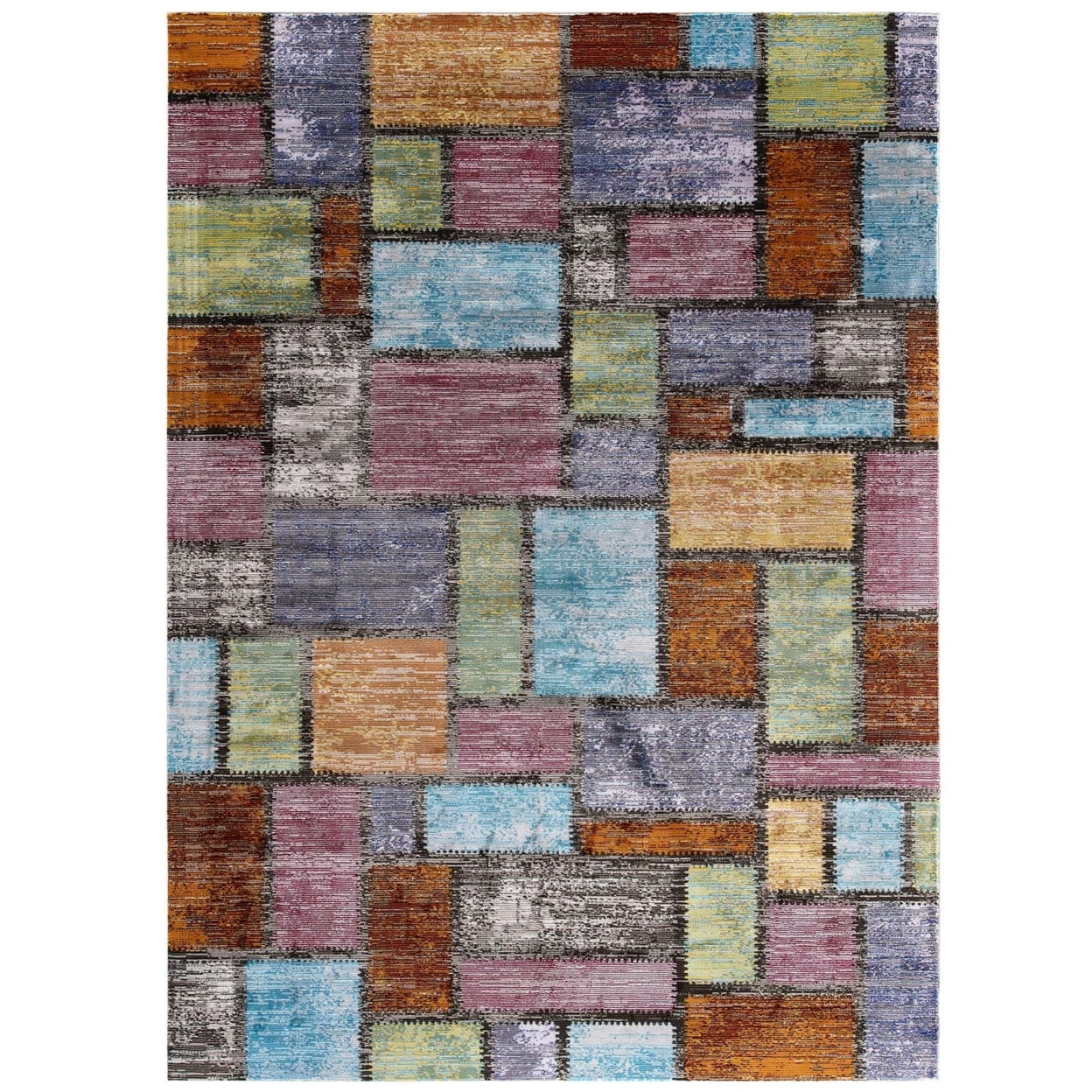 Nyssa Modern Abstract Geometric 4' x 6' Multicolor Area Rug