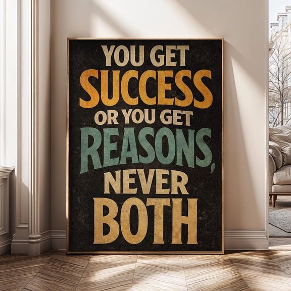 Success Or Reasons Motivational Quote Inspirational Office Typography Poster