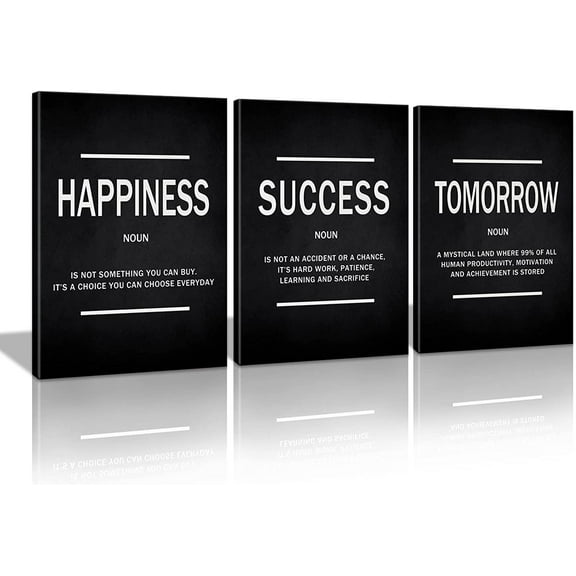 Success Quotes Wall Art, Motivational Entrepreneur Tomorrow Poster Inspirational Happiness Wall Hanging Picture Decor for Home Office Workplace Gift for Business Leadership Men Women Ready to