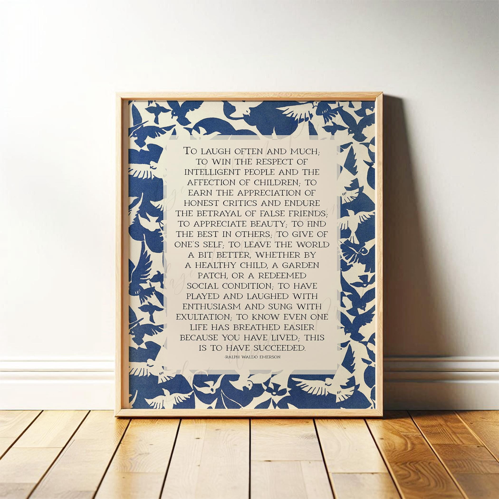 Success, Ralph Waldo Emerson Poetry Wall Art, Inspirational Poem Print ...